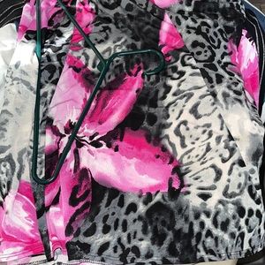 Susan graver skirt pink black and animal print size Large